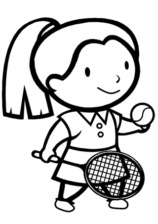 Tennis 01 - Coloriages sport - Coloriages - 10doigts.fr